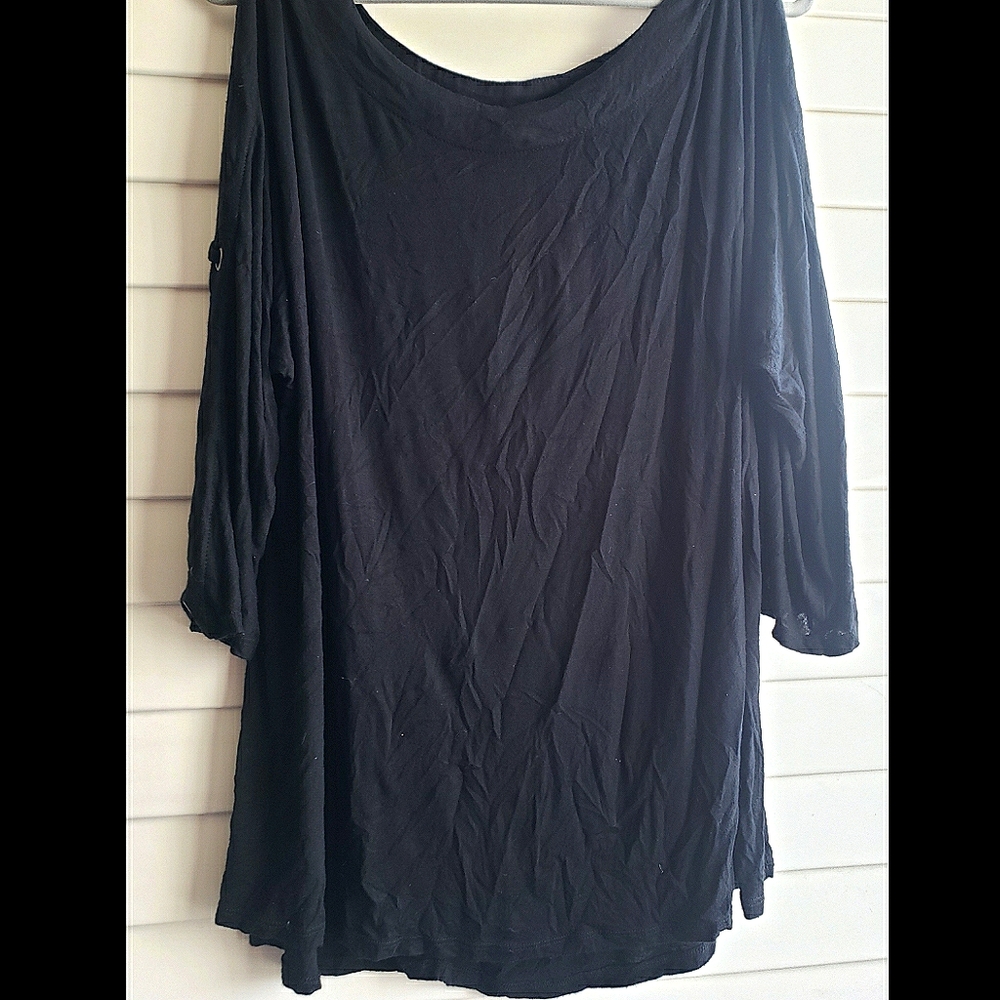 Flutter corset metal detail arm quarter sleeve top